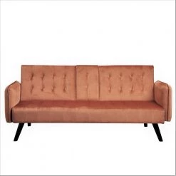 Jeff 72 in. Cocoa Brown Velvet 2-Seats Tween Sofa Beds by US Pride Furniture