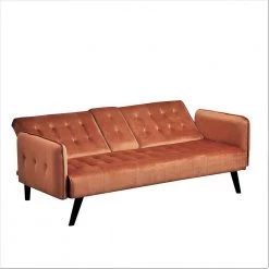 Jeff 72 in. Cocoa Brown Velvet 2-Seats Tween Sofa Beds by US Pride Furniture -US Pride Furniture Shop cocoa brown us pride furniture sofa beds sb9064 h1 c3 1000