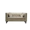 Vivian 64.17 in. Cream Classic Velvet 2-Seats Chesterfield Loveseat with Nailheads by US Pride Furniture 2 Vivian 64.17 in. Cream Classic Velvet 2-Seats Chesterfield Loveseat with Nailheads by US Pride Furniture -US Pride Furniture Shop cream us pride furniture loveseats s5613 l h1 64 1000