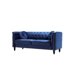 2-Piece Vivian Dark Blue Classic Velvet Kittleson Nailhead Chesterfield Sofa and Loveseat by US Pride Furniture 12 2-Piece Vivian Dark Blue Classic Velvet Kittleson Nailhead Chesterfield Sofa and Loveseat by US Pride Furniture -US Pride Furniture Shop dark blue us pride furniture living room sets s5608 l s 1f 1000