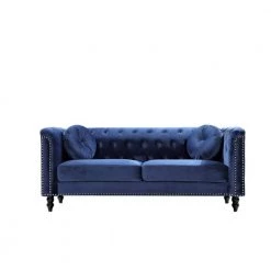 2-Piece Vivian Dark Blue Classic Velvet Kittleson Nailhead Chesterfield Sofa and Loveseat by US Pride Furniture 11 2-Piece Vivian Dark Blue Classic Velvet Kittleson Nailhead Chesterfield Sofa and Loveseat by US Pride Furniture -US Pride Furniture Shop dark blue us pride furniture living room sets s5608 l s 4f 1000