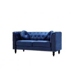2-Piece Vivian Dark Blue Classic Velvet Kittleson Nailhead Chesterfield Sofa and Loveseat by US Pride Furniture 14 2-Piece Vivian Dark Blue Classic Velvet Kittleson Nailhead Chesterfield Sofa and Loveseat by US Pride Furniture -US Pride Furniture Shop dark blue us pride furniture living room sets s5608 l s fa 1000