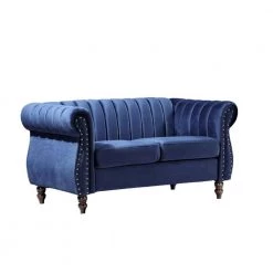 Louis 59.1 in. Dark Blue Channel Tufted Velvet 2-Seater Loveseat with Nailheads by US Pride Furniture 8 Louis 59.1 in. Dark Blue Channel Tufted Velvet 2-Seater Loveseat with Nailheads by US Pride Furniture -US Pride Furniture Shop dark blue us pride furniture loveseats s5645 l c3 1000