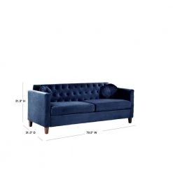 Lory 79.5 in. Dark Blue Velvet 3-Seater Lawson Sofa with Square Arms by US Pride furniture 7 Lory 79.5 in. Dark Blue Velvet 3-Seater Lawson Sofa with Square Arms by US Pride furniture -US Pride Furniture Shop dark blue us pride furniture sofas couches s5537 s 40 1000