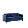 Lory 79.5 in. Dark Blue Velvet 3-Seater Lawson Sofa with Square Arms by US Pride furniture