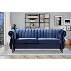 Louis 76.4 in. Dark Blue Velvet 3-Seater Chesterfield Sofa with Nailheads by US Pride Furniture 9 Louis 76.4 in. Dark Blue Velvet 3-Seater Chesterfield Sofa with Nailheads by US Pride Furniture -US Pride Furniture Shop dark blue us pride furniture sofas couches s5645 s 31 1000