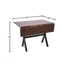 Kalos Solid Wood Drop Leaf Folding Kitchen Dining or Console Table Brown Top and Legs by Nathan James -US Pride Furniture Shop dark brown black nathan james kitchen dining tables 41001 40 1000