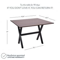 Kalos Solid Wood Drop Leaf Folding Kitchen Dining or Console Table Brown Top and Legs by Nathan James -US Pride Furniture Shop dark brown black nathan james kitchen dining tables 41001 76 1000