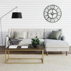 Doxa 44 in. Dark Brown/Gold Large Rectangle Wood Coffee Table with Metal Box Frame by Nathan James -US Pride Furniture Shop dark brown gold nathan james coffee tables 31105 66 1000