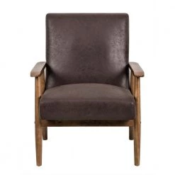 Charles Dark Brown Classic Mid-Century Modern Chair by US Pride Furniture