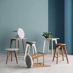 Amalia 26 in. Dark Gray Backless Counter Height 360° Swivel Upholstered Seat with White Solid Wood Kitchen Bar Stool by Nathan James -US Pride Furniture Shop dark gray white nathan james bar stools 23402 31 1000