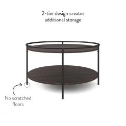 Paloma 32 in. Dark Oak/Black Medium Round Wood Coffee Table with Tray by Nathan James 17 Paloma 32 in. Dark Oak/Black Medium Round Wood Coffee Table with Tray by Nathan James -US Pride Furniture Shop dark oak black nathan james coffee tables 32001 44 1000