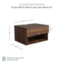 Jackson 16 in. Dark Walnut Brown Rectangle Wood End Table Nightstand Side Table with Storage Drawer Open Shelf Cubby by Nathan James -US Pride Furniture Shop dark walnut brown nathan james nightstands 34105 4f 1000