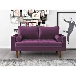 Lincoln 50.39 in. Eggplant Tufted Velvet 2-Seats Loveseat with Square Arms by US Pride Furniture 9 Lincoln 50.39 in. Eggplant Tufted Velvet 2-Seats Loveseat with Square Arms by US Pride Furniture -US Pride Furniture Shop eggplant us pride furniture loveseats s5458 l h2 31 1000