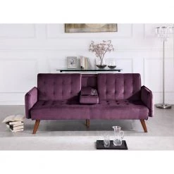 Thomas 72 in. Eggplant Velvet 2-Seats Twin Sofa Beds by US Pride Furniture -US Pride Furniture Shop eggplant us pride furniture sofa beds sb9071 h2 31 1000