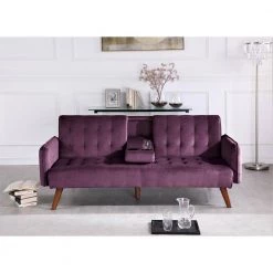 Thomas 72 in. Eggplant Velvet 2-Seats Twin Sofa Beds by US Pride Furniture -US Pride Furniture Shop eggplant us pride furniture sofa beds sb9071 h2 4f 1000