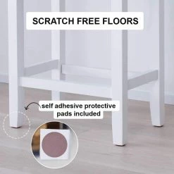 Hylie 24 in. Gray Fabric Cushion White Finish Nailhead Wood Pub-Height Counter Bar Stools, Set of 4 by Nathan James -US Pride Furniture Shop fabric gray white nathan james bar stools 21301 4 44 1000