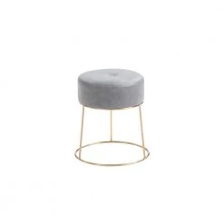 13.8 in. Wide Grey PU Vanity Stool by HODEDAH