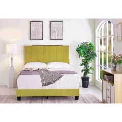 Mallory Golden Yellow Queen Upholstered Platform Bed by US Pride Furniture -US Pride Furniture Shop golden yellow us pride furniture platform beds b8127 q 31 1000