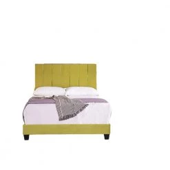 Mallory Golden Yellow Queen Upholstered Platform Bed by US Pride Furniture