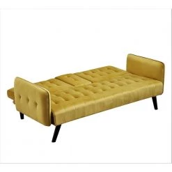 Jeff 72 in. Golden Yellow Velvet 2-Seats Twin Sofa Beds by US Pride Furniture -US Pride Furniture Shop golden yellow us pride furniture sofa beds sb9065 h2 4f 1000