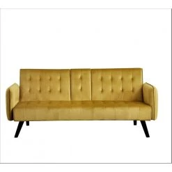 Jeff 72 in. Golden Yellow Velvet 2-Seats Twin Sofa Beds by US Pride Furniture