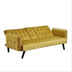 Jeff 72 in. Golden Yellow Velvet 2-Seats Twin Sofa Beds by US Pride Furniture -US Pride Furniture Shop golden yellow us pride furniture sofa beds sb9065 h2 c3 1000