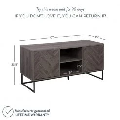 Dylan 47 in. Gray and Black Wood TV Stand Fits TVs Up to 55 in. with Storage Doors by Nathan James -US Pride Furniture Shop gray black nathan james tv stands 74001 1f 1000