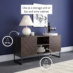 Dylan 47 in. Gray and Black Wood TV Stand Fits TVs Up to 55 in. with Storage Doors by Nathan James -US Pride Furniture Shop gray black nathan james tv stands 74001 31 1000