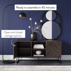 Dylan 47 in. Gray and Black Wood TV Stand Fits TVs Up to 55 in. with Storage Doors by Nathan James -US Pride Furniture Shop gray black nathan james tv stands 74001 fa 1000