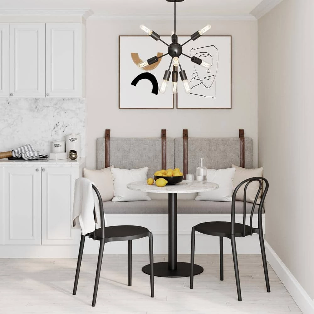 Harlow 72 in. King Wall Mount Gray Upholstered Headboard Adjustable Brown Leather Straps and Black Metal Rail by Nathan James 10 Harlow 72 in. King Wall Mount Gray Upholstered Headboard Adjustable Brown Leather Straps and Black Metal Rail by Nathan James - Image 8