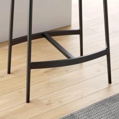 Arlo 27 in. Gray/Matte Black Modern Backless Kitchen Counter Bar Stool Metal Frame with Saddle Seat by Nathan James -US Pride Furniture Shop gray matte black nathan james bar stools 22201 31 1000