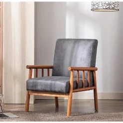 25 in. Wide Goedeck Grey Microfiber Armchair (Set of 1) by US Pride Furniture -US Pride Furniture Shop gray us pride furniture accent chairs c169 76 1000