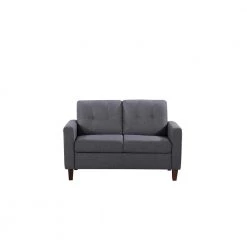 Rossetti Mid-Century Tufted Gray Loveseat by US Pride Furniture