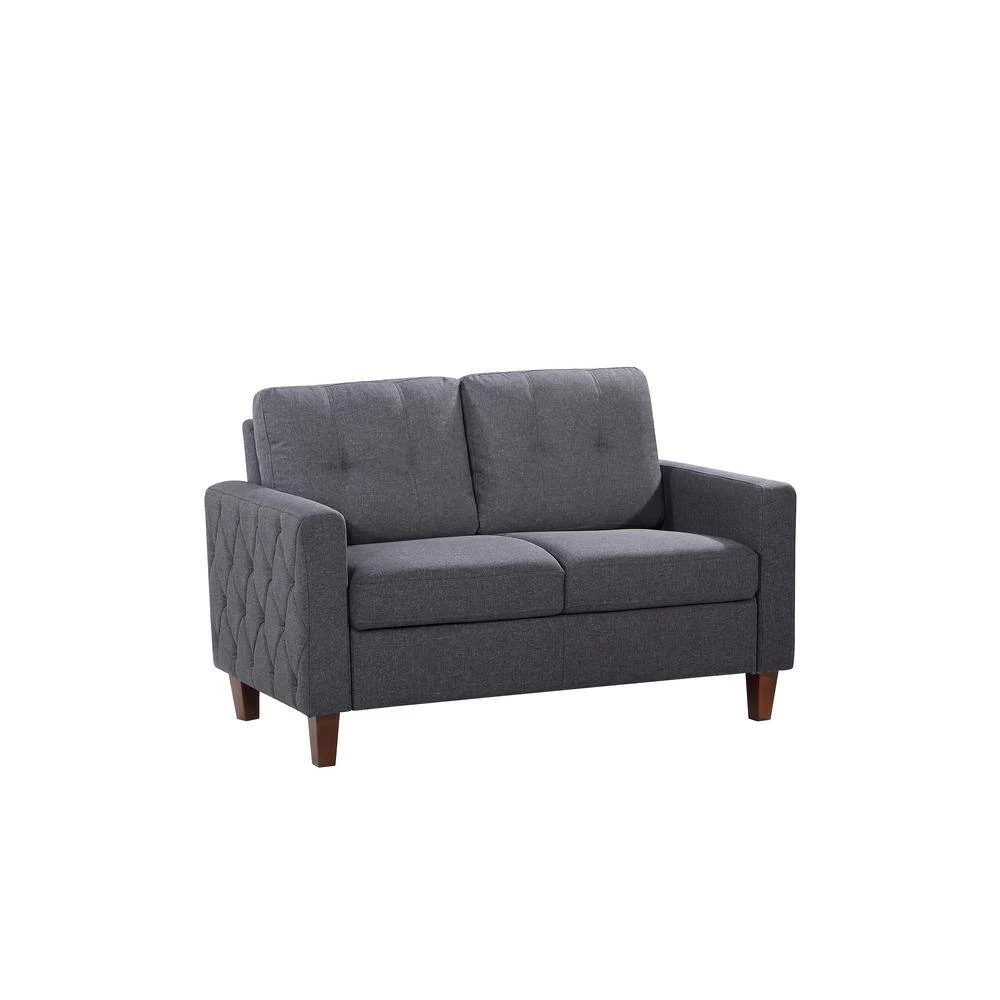 Rossetti Mid-Century Tufted Gray Loveseat by US Pride Furniture 4 Rossetti Mid-Century Tufted Gray Loveseat by US Pride Furniture - Image 2