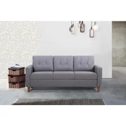 Rossetti 77 in. Gray 3-Seats Linen Mid-Century Tufted Sofa by US Pride Furniture -US Pride Furniture Shop gray us pride furniture sofas couches s5389 s h2 31 1000