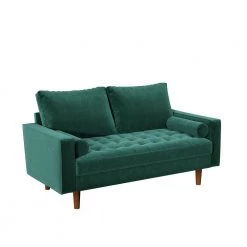 Civa 57.8 in. Green Velvet 2-Seater Loveseat with Removable Cushions by US Pride Furniture -US Pride Furniture Shop green us pride furniture loveseats s5479 l c3 1000