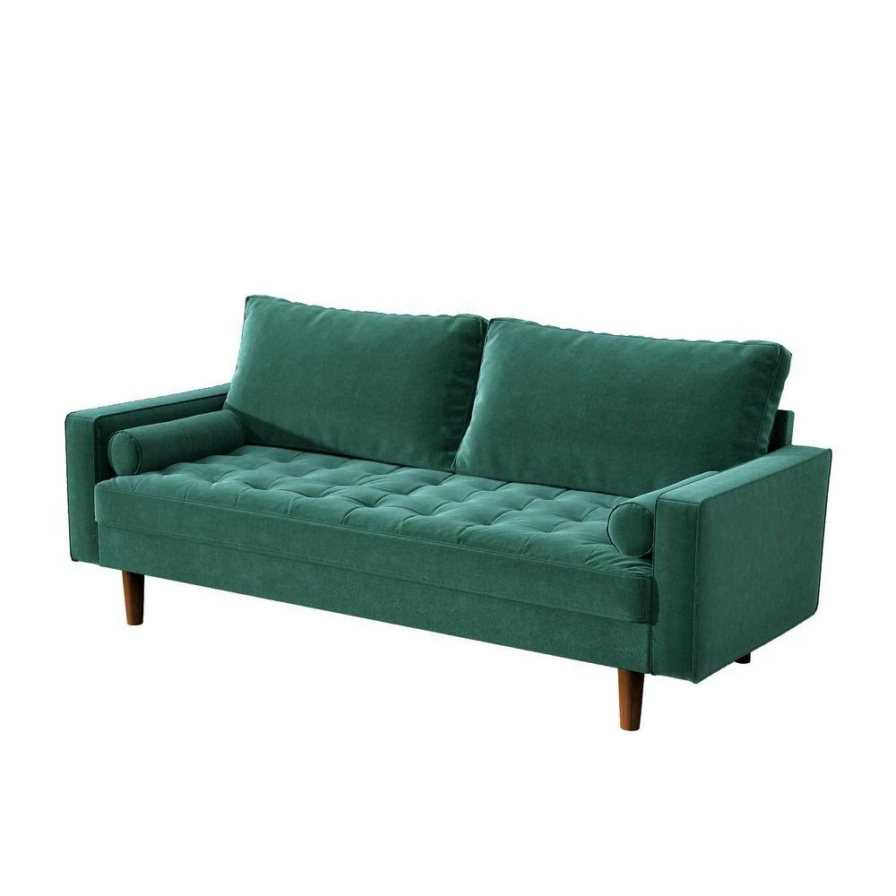 Civa 69.6 in. Green Velvet 3-Seater Sofa with Removable Cushions by US Pride Furniture 7 Civa 69.6 in. Green Velvet 3-Seater Sofa with Removable Cushions by US Pride Furniture - Image 5