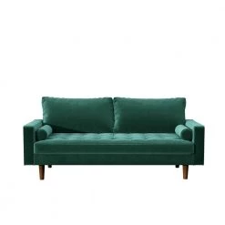 Civa 69.6 in. Green Velvet 3-Seater Sofa with Removable Cushions by US Pride Furniture