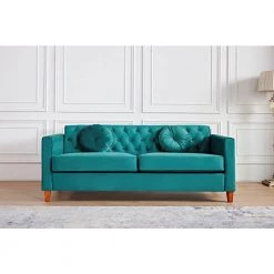 Lory 79.5 in. W Square Arms Velvet 3-Seats Straight Lawson Sofa with in Green by US Pride Furniture -US Pride Furniture Shop green us pride furniture sofas couches s5538 s h2 4f 1000