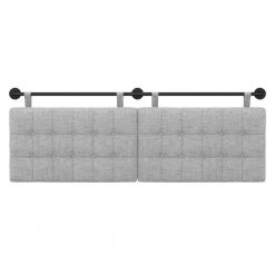 Remi King 71 in. W Button Tufted Gray/Black King Wall Mount Upholstered Panels Adjustable Straps Metal Rail Headboard by Nathan James -US Pride Furniture Shop grey black nathan james headboards 95201 fa 1000
