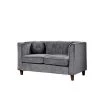 Lowery 55 in. Gray Velvet 2 Seats Chesterfield Loveseat with Square Arms by US Pride Furniture -US Pride Furniture Shop grey us pride furniture loveseats s5533 l h2 64 1000