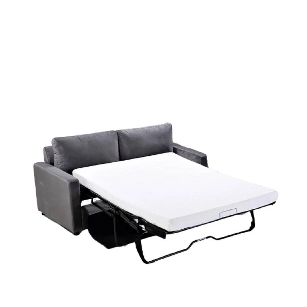 Rician 61.5 in. Gray Velvet 2-Seater Twin Sleeper Sofa Bed with Removable Cushions by US Pride Furniture 5 Rician 61.5 in. Gray Velvet 2-Seater Twin Sleeper Sofa Bed with Removable Cushions by US Pride Furniture - Image 3