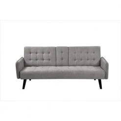 Payne 72 in. Gray Fabric 2-Seater Twin Sleeper Convertible Sofa Bed with Tapered Legs by US Pride Furniture
