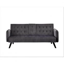 Cricklade 72 in. Gray Velvet 2-Seater Twin Sleeper Convertible Sofa Bed with Tapered Legs by US PRIDE FURNITURE