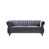 Louis 76.4 in. W Round Arm Velvet 3-Seats Straight Chesterfield Sofa with Nailheads in Gray by US Pride Furniture 2 Louis 76.4 in. W Round Arm Velvet 3-Seats Straight Chesterfield Sofa with Nailheads in Gray by US Pride Furniture -US Pride Furniture Shop grey us pride furniture sofas couches s5646 s h2 64 1000