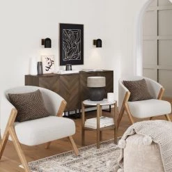 Tucker 18" Light Brown Wood Round Rubberwood Sofa End Table with Marble Top for Living Room or Bedroom by Nathan James -US Pride Furniture Shop light brown nathan james end side tables 35101 fa 1000