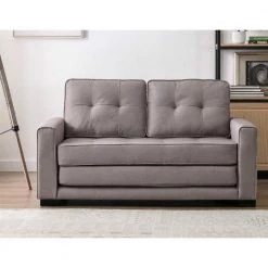 Bray 58 in. Light Brown Linen 2-Seater Twin Sleeper Sofa Bed with Removable Cushions by US Pride Furniture -US Pride Furniture Shop light brown us pride furniture sofa beds s5333 31 1000