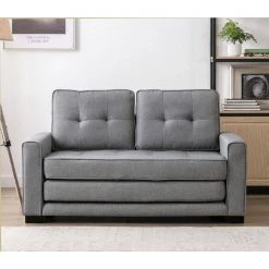 Bray 58 in. Light Gray Linen 2-Seater Twin Sleeper Sofa Bed with Removable Cushions by US Pride Furniture -US Pride Furniture Shop light grey us pride furniture sofa beds s5334 31 1000