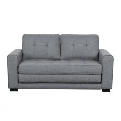 Bray 58 in. Light Gray Linen 2-Seater Twin Sleeper Sofa Bed with Removable Cushions by US Pride Furniture